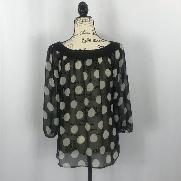 {Forever 21} Polka dot loose sheer top - Picture 3 of 4